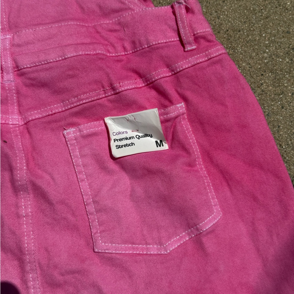 💖 Dyed + Bleached Denim Overalls Skirt – Size M - Picture 8 of 8